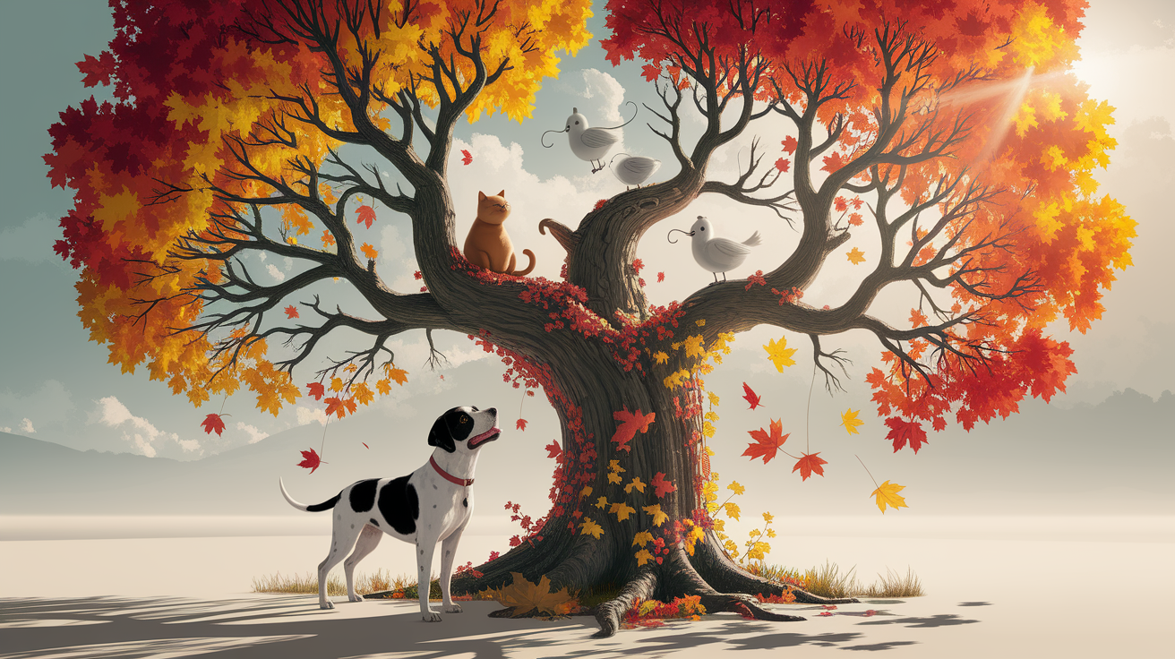 A conceptual illustration representing What Does ‘Barking Up the Wrong Tree’ Mean?. Visualize the main ideas: . Creative but clear representation of the concept. Style: photorealistic. high quality, detailed, professional, clean composition, good lighting, sharp focus, well-composed. high quality, professional, detailed, well-composed