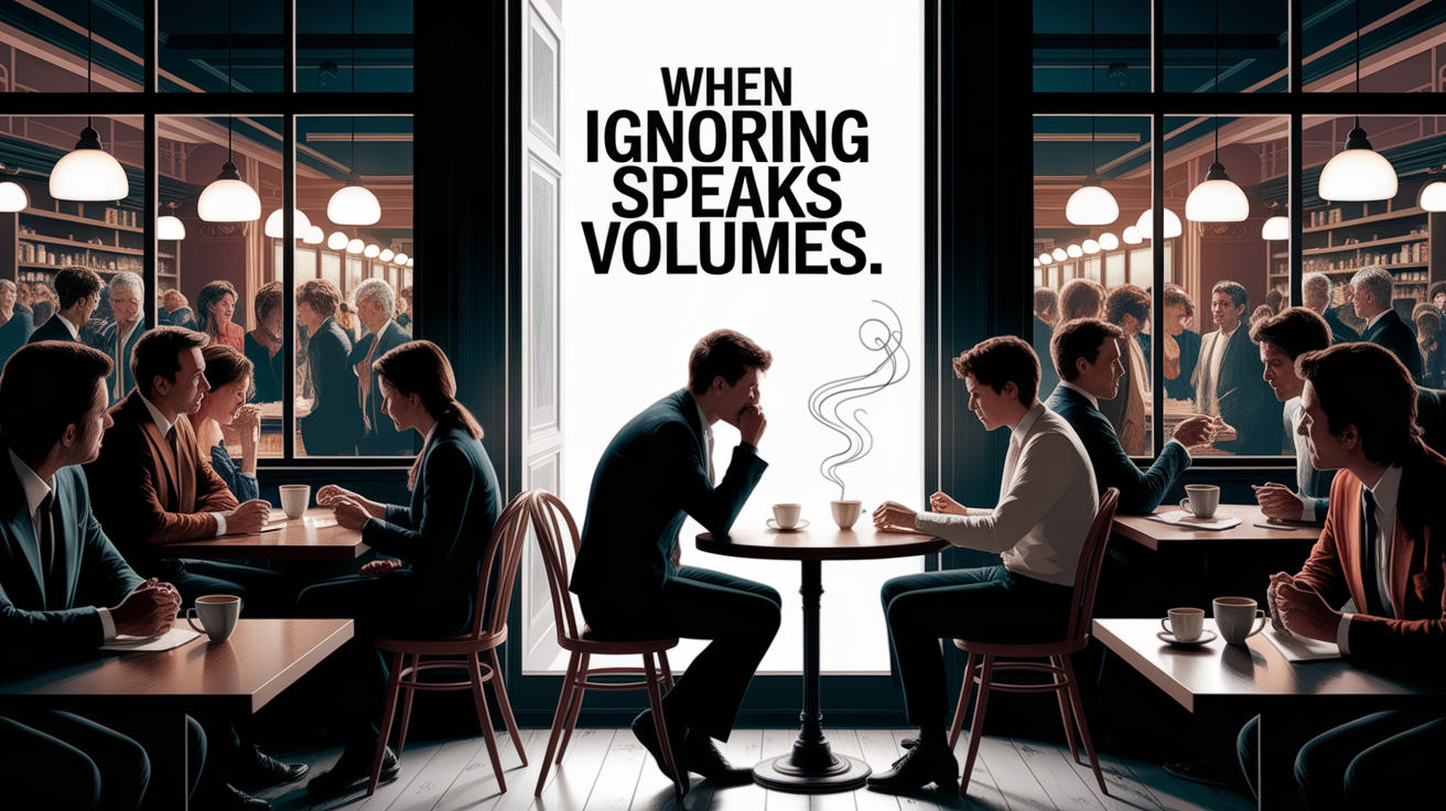 A conceptual illustration representing When Ignoring Speaks Volumes. Visualize the main ideas: . Creative but clear representation of the concept. Style: photorealistic. high quality, detailed, professional, clean composition, good lighting, sharp focus, well-composed. high quality, professional, detailed, well-composed