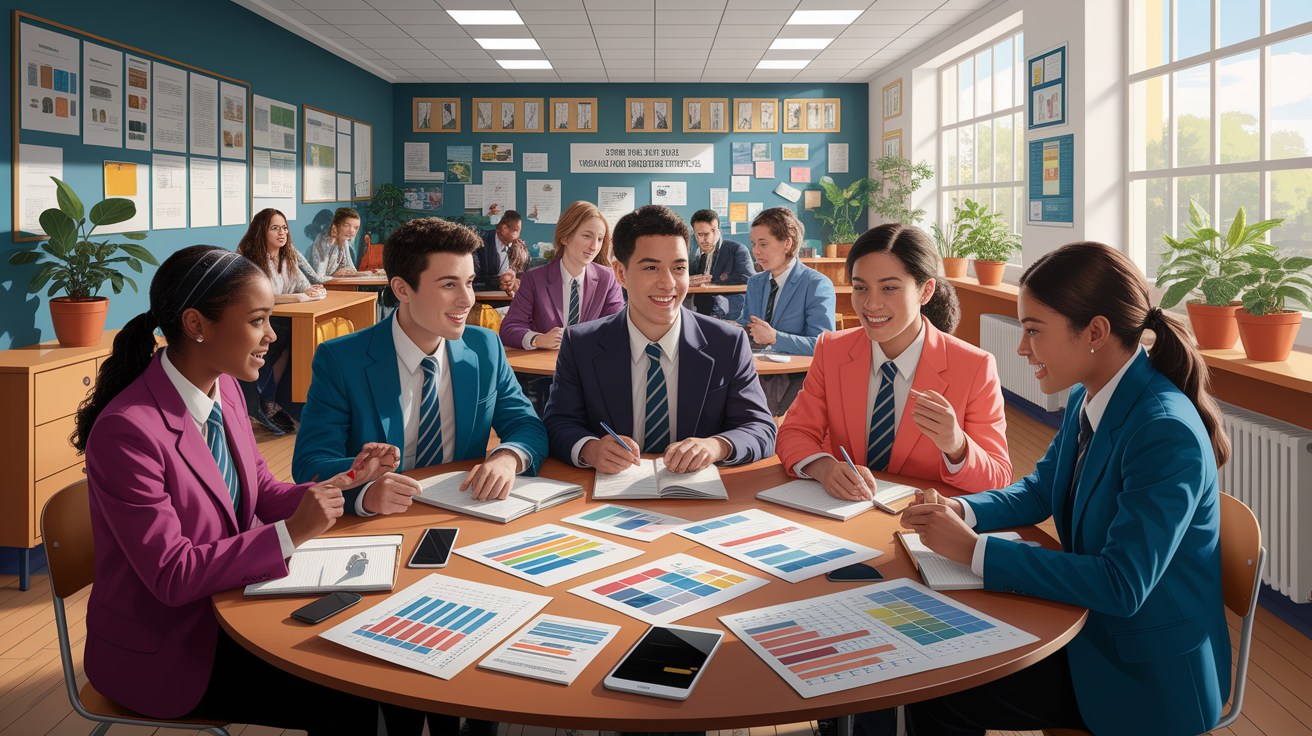 A conceptual illustration representing Opening the Dialogue: Crafting Student-Led Conferences for Success. Visualize the main ideas: . Creative but clear representation of the concept. Style: photorealistic. high quality, detailed, professional, clean composition, good lighting, sharp focus, well-composed. high quality, professional, detailed, well-composed