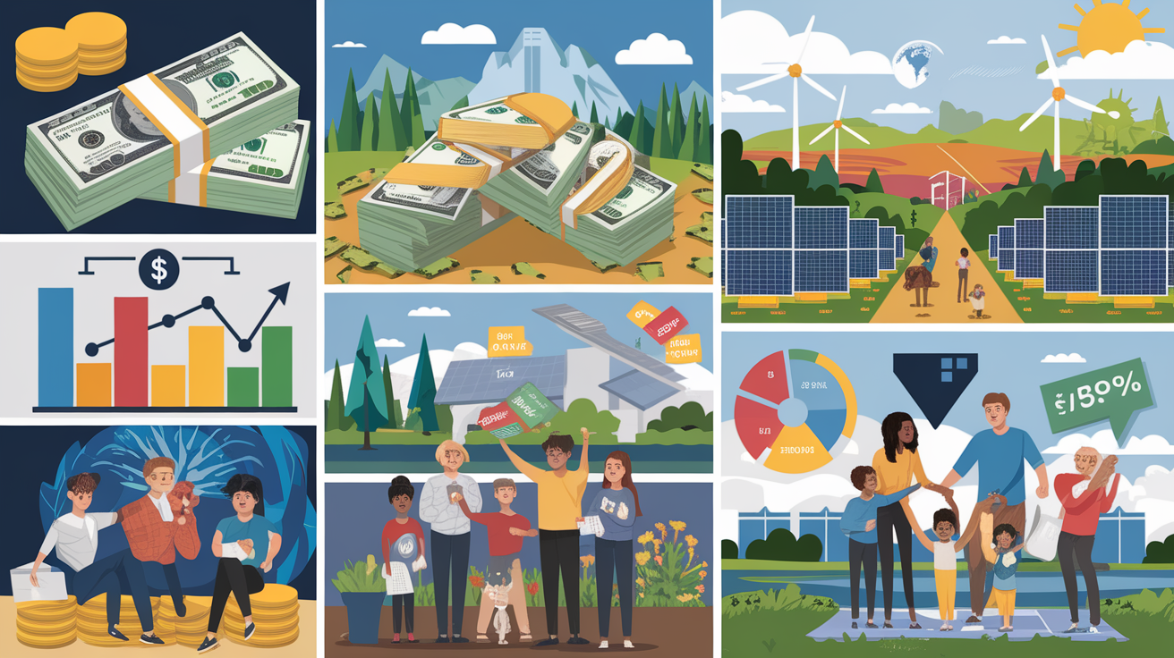A conceptual illustration representing Utah State Incentives and Local Rebates. Visualize the main ideas: . Creative but clear representation of the concept. Style: photorealistic. high quality, detailed, professional, clean composition, good lighting, sharp focus, well-composed. high quality, professional, detailed, well-composed