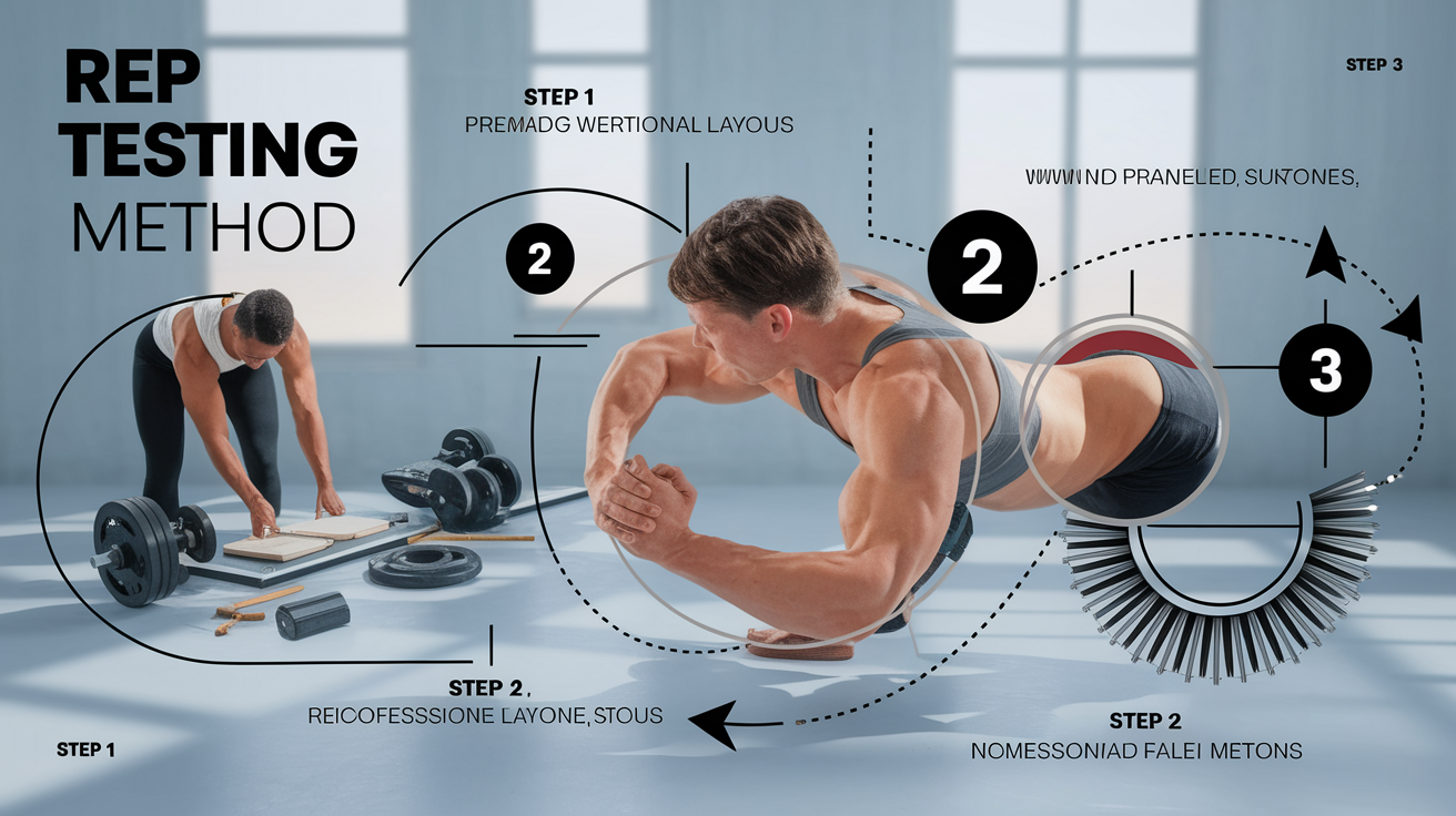 A clear, step-by-step visual illustration showing Rep Testing Method. Focus on . Include visual elements like arrows, numbered steps, or sequential flow. Professional and instructional style. Style: photorealistic. high quality, detailed, professional, clean composition, good lighting, sharp focus, well-composed. high quality, professional, detailed, well-composed