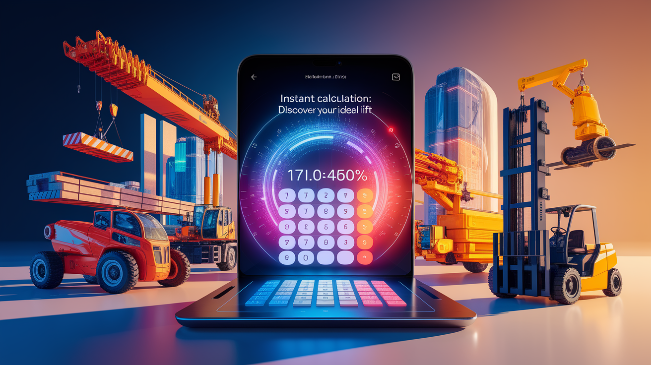 A conceptual illustration representing Instant Calculation: Discover Your Ideal Lift. Visualize the main ideas: . Creative but clear representation of the concept. Style: photorealistic. high quality, detailed, professional, clean composition, good lighting, sharp focus, well-composed. high quality, professional, detailed, well-composed