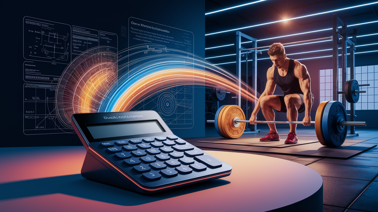 A conceptual illustration representing Under the Hood: How the Calculator Estimates 1RM. Visualize the main ideas: . Creative but clear representation of the concept. Style: photorealistic. high quality, detailed, professional, clean composition, good lighting, sharp focus, well-composed. high quality, professional, detailed, well-composed