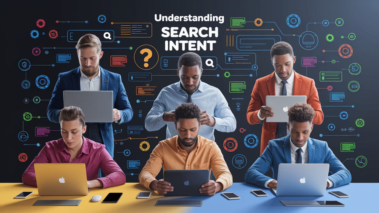 A conceptual illustration representing Understanding Search Intent. Visualize the main ideas: . Creative but clear representation of the concept. Style: photorealistic. high quality, detailed, professional, clean composition, good lighting, sharp focus, well-composed. high quality, professional, detailed, well-composed