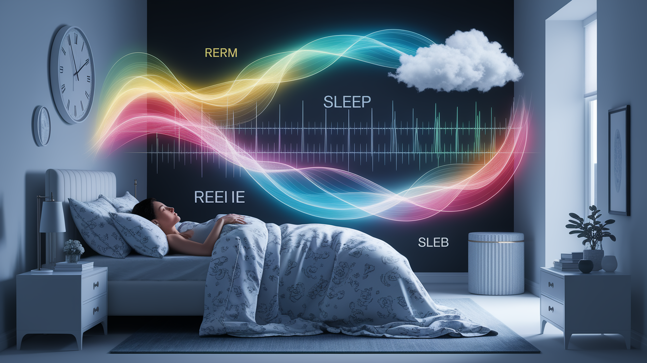 A conceptual illustration representing Understanding Sleep Architecture and Recovery. Visualize the main ideas: . Creative but clear representation of the concept. Style: photorealistic. high quality, detailed, professional, clean composition, good lighting, sharp focus, well-composed. high quality, professional, detailed, well-composed