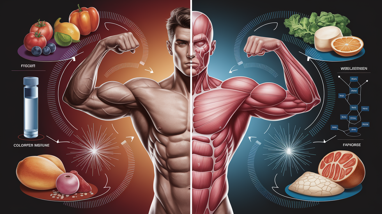 A conceptual illustration representing Understanding Muscle Loss During a Caloric Deficit. Visualize the main ideas: . Creative but clear representation of the concept. Style: photorealistic. high quality, detailed, professional, clean composition, good lighting, sharp focus, well-composed. high quality, professional, detailed, well-composed