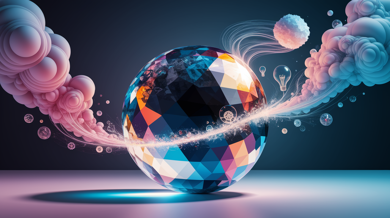 A conceptual illustration representing Crystal Clear Thinking â€“ An Introduction. Visualize the main ideas: . Creative but clear representation of the concept. Style: photorealistic. high quality, detailed, professional, clean composition, good lighting, sharp focus, well-composed. high quality, professional, detailed, well-composed