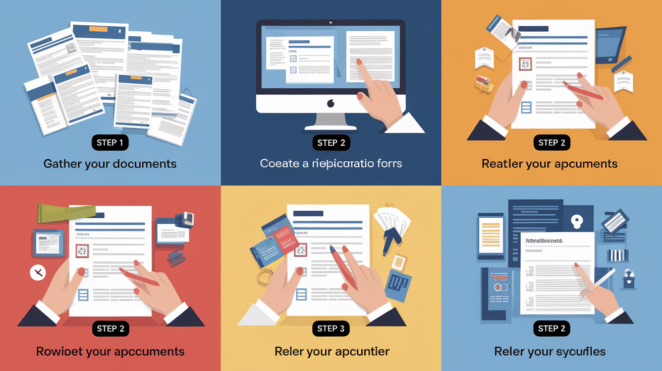 A clear, step-by-step visual illustration showing Applying for Your Exemption Step-by-Step. Focus on . Include visual elements like arrows, numbered steps, or sequential flow. Professional and instructional style. Style: photorealistic. high quality, detailed, professional, clean composition, good lighting, sharp focus, well-composed. high quality, professional, detailed, well-composed