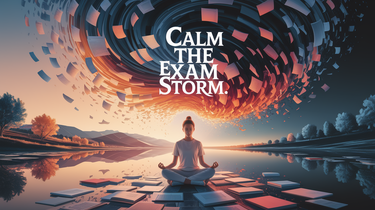 A conceptual illustration representing Introduction â€“ Calm the Exam Storm. Visualize the main ideas: . Creative but clear representation of the concept. Style: photorealistic. high quality, detailed, professional, clean composition, good lighting, sharp focus, well-composed. high quality, professional, detailed, well-composed