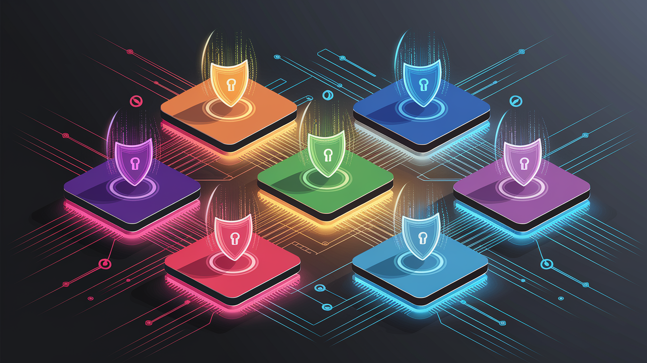A conceptual illustration representing Network Segmentation and Access Control. Visualize the main ideas: . Creative but clear representation of the concept. Style: Visual Theme: Clean, modern aesthetic with high contrast and vibrant energy. Emphasize the intersect. high quality, detailed, professional, clean composition, good lighting, sharp focus, well-composed. high quality, professional, detailed, well-composed
