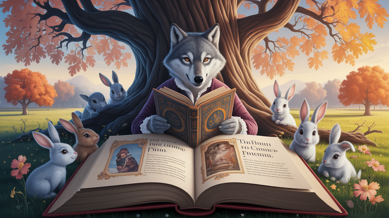 A conceptual illustration representing Early Sighting – From Krylov’s Fable to English Print. Visualize the main ideas: . Creative but clear representation of the concept. Style: photorealistic. high quality, detailed, professional, clean composition, good lighting, sharp focus, well-composed. high quality, professional, detailed, well-composed