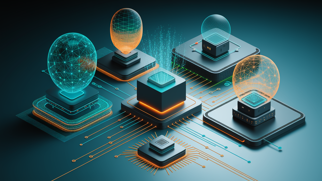A conceptual illustration representing Key Benefits for Telecom and Edge Sites. Visualize the main ideas: . Creative but clear representation of the concept. Style: Visual Theme: Clean, modern aesthetic with high contrast and vibrant energy. Emphasize the intersect. high quality, detailed, professional, clean composition, good lighting, sharp focus, well-composed. high quality, professional, detailed, well-composed