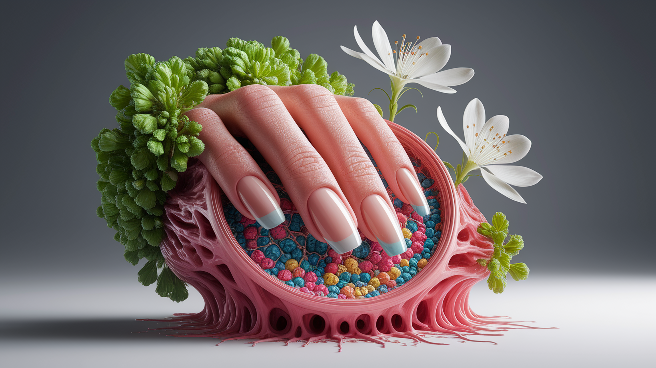 A conceptual illustration representing The Nail Matrix: Your Growth Engine. Visualize the main ideas: . Creative but clear representation of the concept. Style: photorealistic. high quality, detailed, professional, clean composition, good lighting, sharp focus, well-composed. high quality, professional, detailed, well-composed