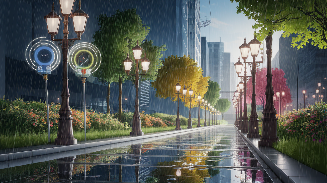 A conceptual illustration representing Spotlight on the St. George Rainway Monitoring. Visualize the main ideas: . Creative but clear representation of the concept. Style: photorealistic. high quality, detailed, professional, clean composition, good lighting, sharp focus, well-composed. high quality, professional, detailed, well-composed