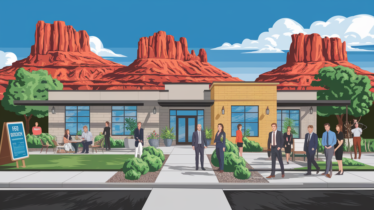 A conceptual illustration representing Understanding Property Management Services in St. George. Visualize the main ideas: . Creative but clear representation of the concept. Style: photorealistic. high quality, detailed, professional, clean composition, good lighting, sharp focus, well-composed. high quality, professional, detailed, well-composed