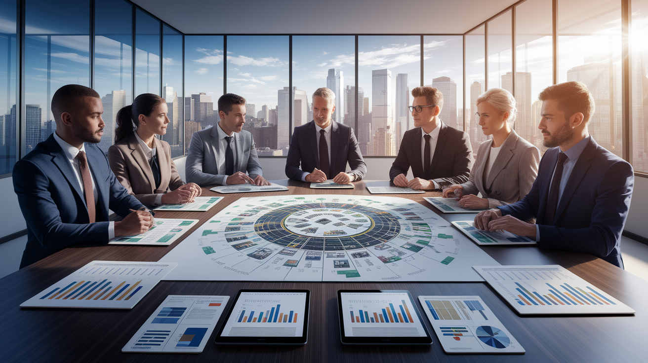 A conceptual illustration representing Selecting the Right Property Management Company. Visualize the main ideas: . Creative but clear representation of the concept. Style: photorealistic. high quality, detailed, professional, clean composition, good lighting, sharp focus, well-composed. high quality, professional, detailed, well-composed