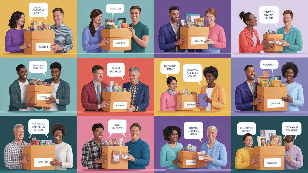 A conceptual illustration representing Donation Options and Best Practices. Visualize the main ideas: . Creative but clear representation of the concept. Style: photorealistic. high quality, detailed, professional, clean composition, good lighting, sharp focus, well-composed. high quality, professional, detailed, well-composed