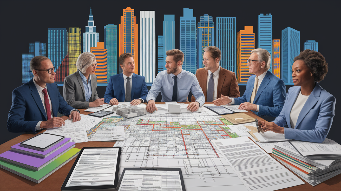 A conceptual illustration representing Applying for Permits and Variances. Visualize the main ideas: . Creative but clear representation of the concept. Style: photorealistic. high quality, detailed, professional, clean composition, good lighting, sharp focus, well-composed. high quality, professional, detailed, well-composed
