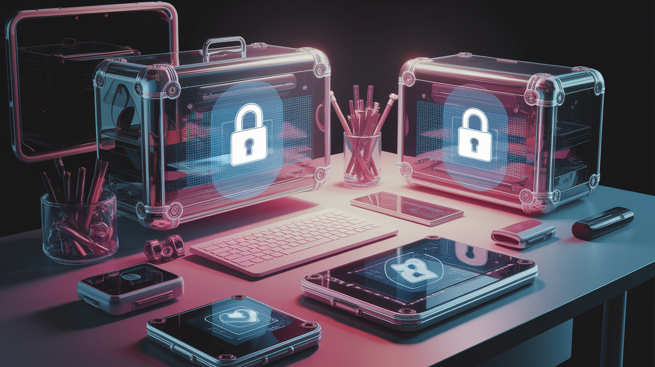 A conceptual illustration representing Securing Space and Tools. Visualize the main ideas: . Creative but clear representation of the concept. Style: photorealistic. high quality, detailed, professional, clean composition, good lighting, sharp focus, well-composed. high quality, professional, detailed, well-composed