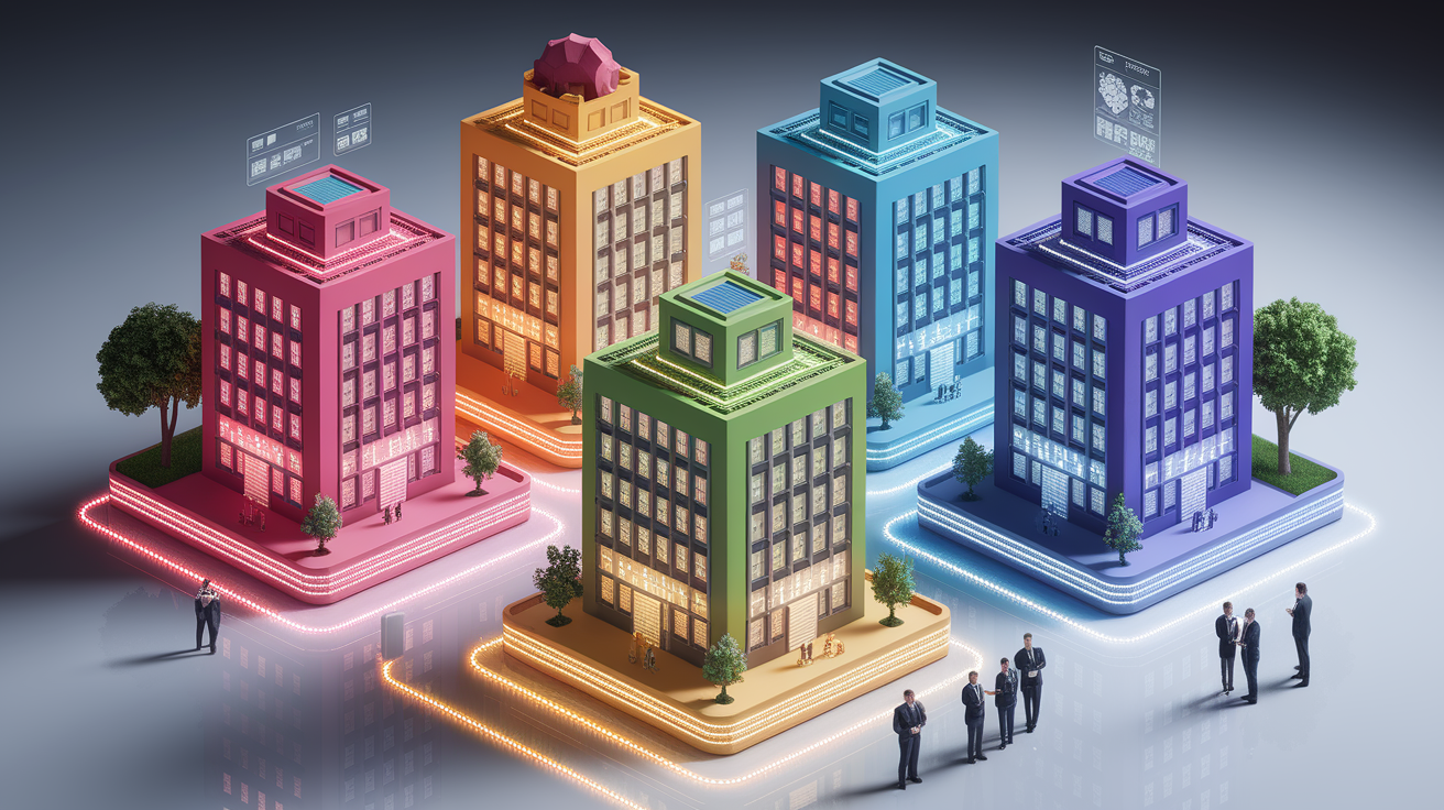 A conceptual illustration representing Building Organizational Structure and Policies. Visualize the main ideas: . Creative but clear representation of the concept. Style: photorealistic. high quality, detailed, professional, clean composition, good lighting, sharp focus, well-composed. high quality, professional, detailed, well-composed