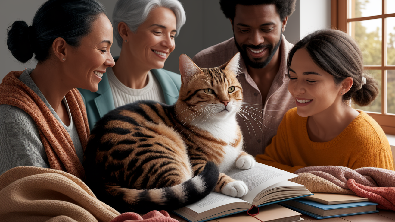 A conceptual illustration representing Purring as a Social Signal. Visualize the main ideas: . Creative but clear representation of the concept. Style: photorealistic. high quality, detailed, professional, clean composition, good lighting, sharp focus, well-composed. high quality, professional, detailed, well-composed