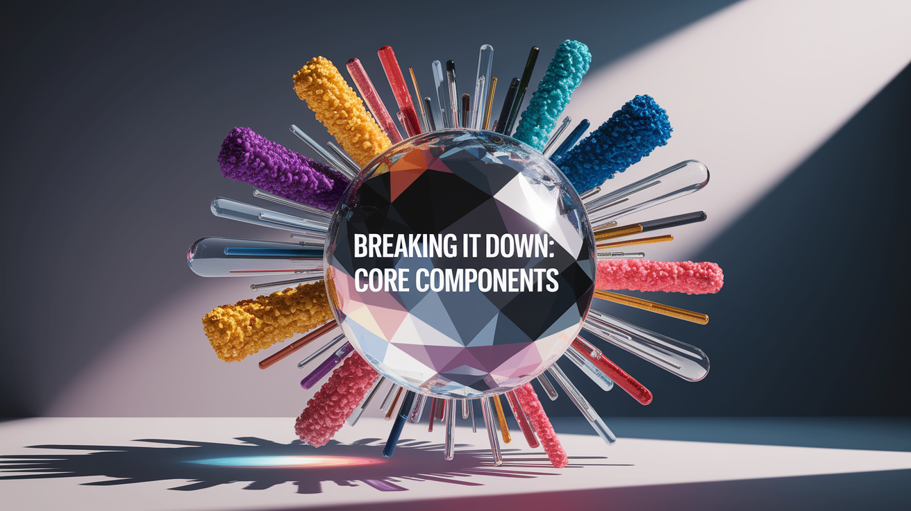 A conceptual illustration representing Breaking It Down: Core Components. Visualize the main ideas: . Creative but clear representation of the concept. Style: photorealistic. high quality, detailed, professional, clean composition, good lighting, sharp focus, well-composed. high quality, professional, detailed, well-composed