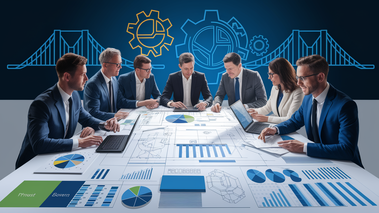 A conceptual illustration representing Public/Private Partnerships and Support. Visualize the main ideas: . Creative but clear representation of the concept. Style: photorealistic. high quality, detailed, professional, clean composition, good lighting, sharp focus, well-composed. high quality, professional, detailed, well-composed