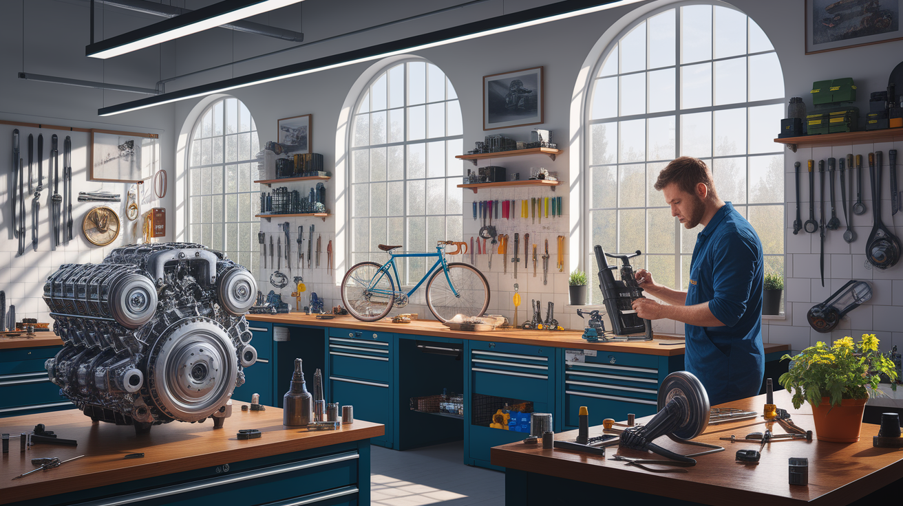 A conceptual illustration representing Maintenance Made Simple: Ensuring Quality and Longevity. Visualize the main ideas: . Creative but clear representation of the concept. Style: photorealistic. high quality, detailed, professional, clean composition, good lighting, sharp focus, well-composed. high quality, professional, detailed, well-composed