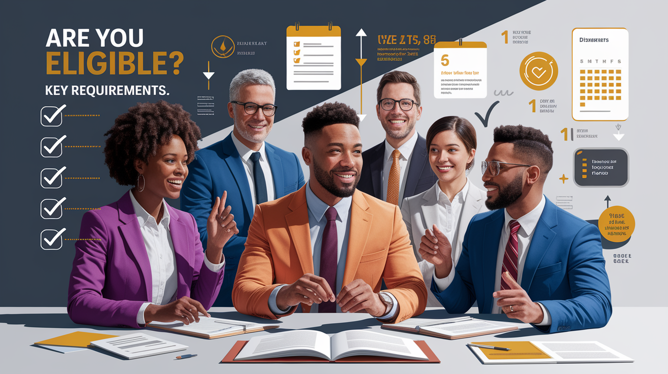 A conceptual illustration representing Are You Eligible? Key Requirements. Visualize the main ideas: . Creative but clear representation of the concept. Style: photorealistic. high quality, detailed, professional, clean composition, good lighting, sharp focus, well-composed. high quality, professional, detailed, well-composed