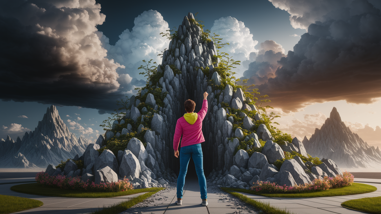 A conceptual illustration representing Overcoming Challenges in Implementation. Visualize the main ideas: . Creative but clear representation of the concept. Style: photorealistic. high quality, detailed, professional, clean composition, good lighting, sharp focus, well-composed. high quality, professional, detailed, well-composed