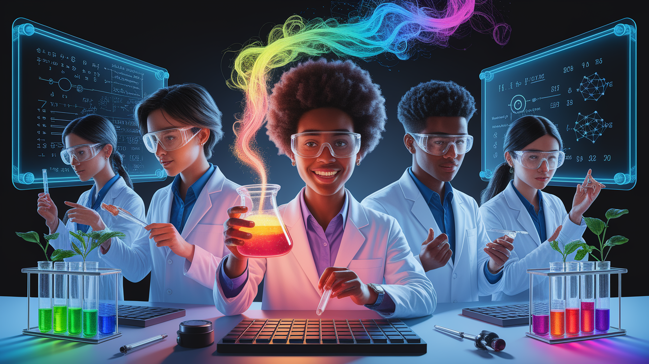 A conceptual illustration representing Spark the Scientist Within. Visualize the main ideas: . Creative but clear representation of the concept. Style: photorealistic. high quality, detailed, professional, clean composition, good lighting, sharp focus, well-composed. high quality, professional, detailed, well-composed