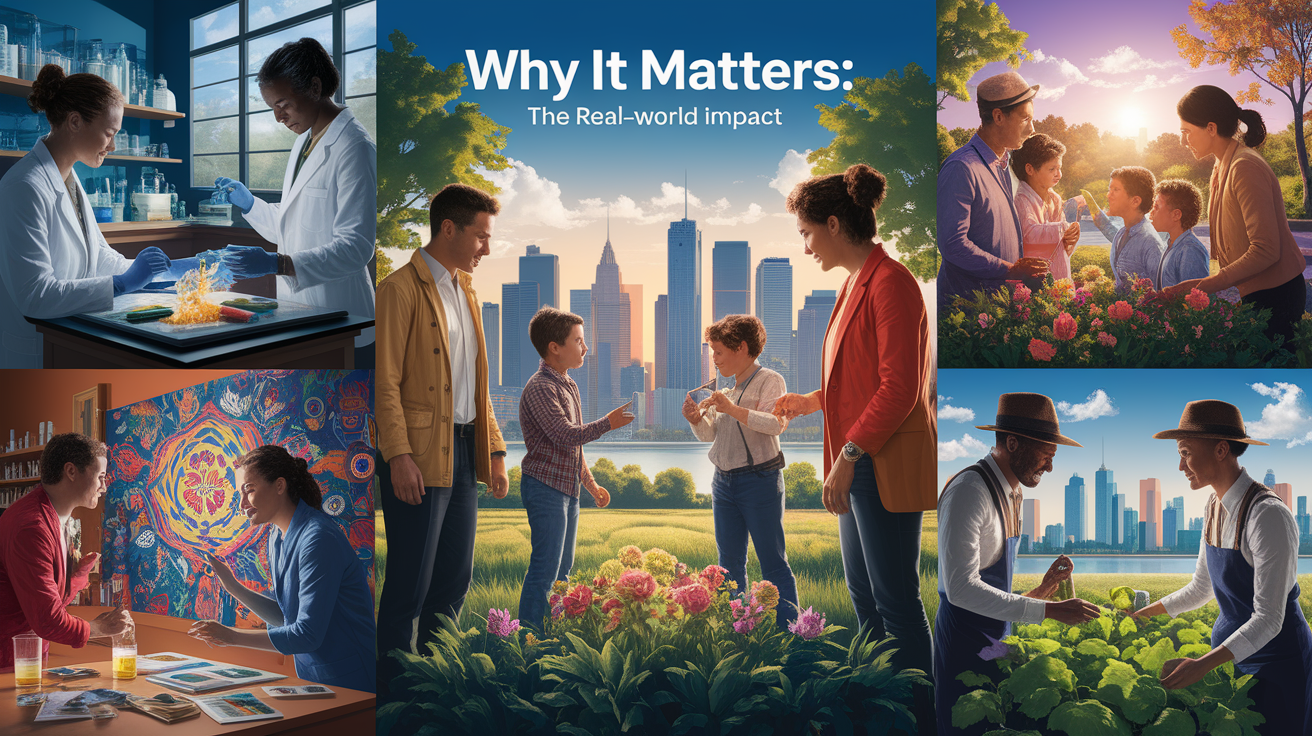 A conceptual illustration representing Why It Matters: The Real-World Impact. Visualize the main ideas: . Creative but clear representation of the concept. Style: photorealistic. high quality, detailed, professional, clean composition, good lighting, sharp focus, well-composed. high quality, professional, detailed, well-composed