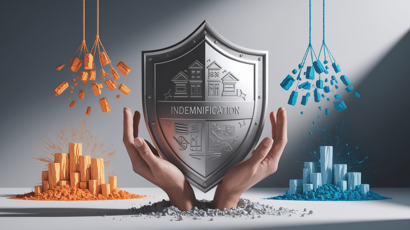 A conceptual illustration representing Insurance, Liability & Indemnification. Visualize the main ideas: . Creative but clear representation of the concept. Style: photorealistic. high quality, detailed, professional, clean composition, good lighting, sharp focus, well-composed. high quality, professional, detailed, well-composed