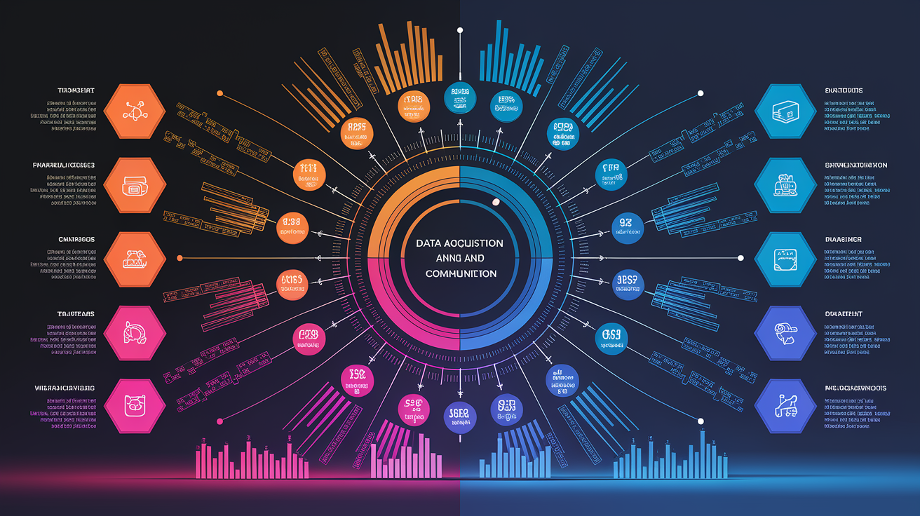 A clean, professional data visualization or infographic related to Data Acquisition and Communication Standards. Include elements like charts, graphs, or statistical representations. Focus on . Style: Visual Theme: Clean, modern aesthetic with high contrast and vibrant energy. Emphasize the intersect. high quality, detailed, professional, clean composition, good lighting, sharp focus, well-composed. high quality, professional, detailed, well-composed