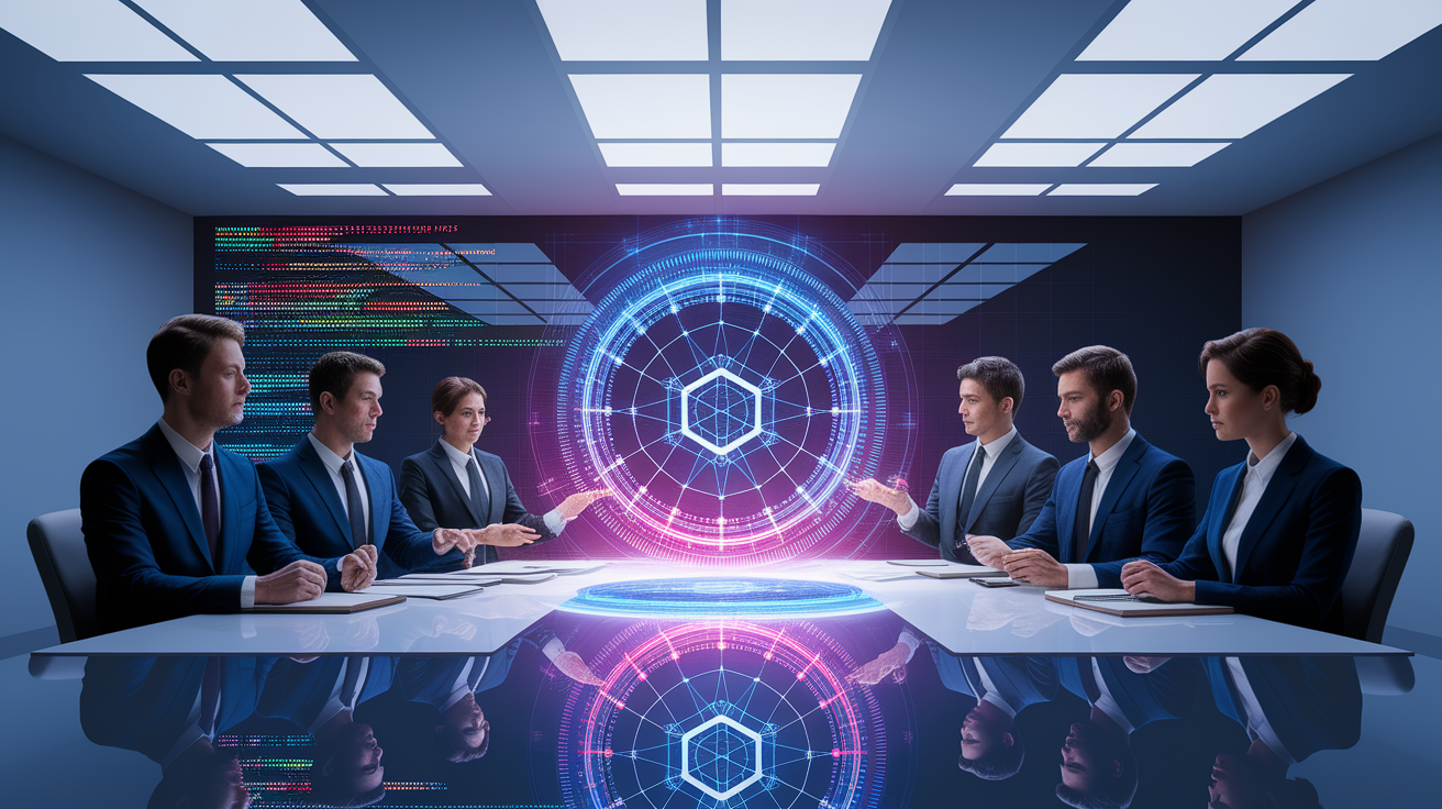 A conceptual illustration representing Understanding smart-contracts-blockchain-legal-basics. Visualize the main ideas: . Creative but clear representation of the concept. Style: photorealistic. high quality, detailed, professional, clean composition, good lighting, sharp focus, well-composed. high quality, professional, detailed, well-composed