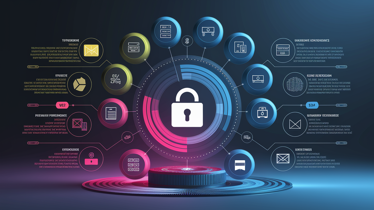 A clean, professional data visualization or infographic related to Implementing Technical Data Protection Measures. Include elements like charts, graphs, or statistical representations. Focus on . Style: photorealistic. high quality, detailed, professional, clean composition, good lighting, sharp focus, well-composed. high quality, professional, detailed, well-composed
