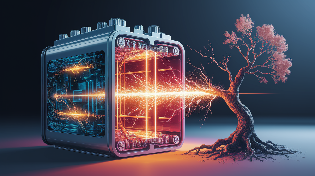 A conceptual illustration representing Spark of Truth: Why Batteries Lose Capacity Over Time. Visualize the main ideas: . Creative but clear representation of the concept. Style: photorealistic. high quality, detailed, professional, clean composition, good lighting, sharp focus, well-composed. high quality, professional, detailed, well-composed