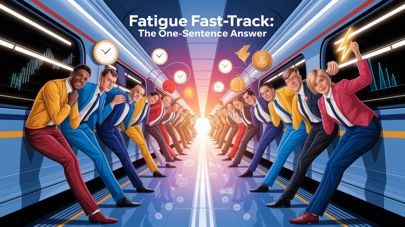 A conceptual illustration representing Fatigue Fast-Track: The One-Sentence Answer. Visualize the main ideas: . Creative but clear representation of the concept. Style: photorealistic. high quality, detailed, professional, clean composition, good lighting, sharp focus, well-composed. high quality, professional, detailed, well-composed