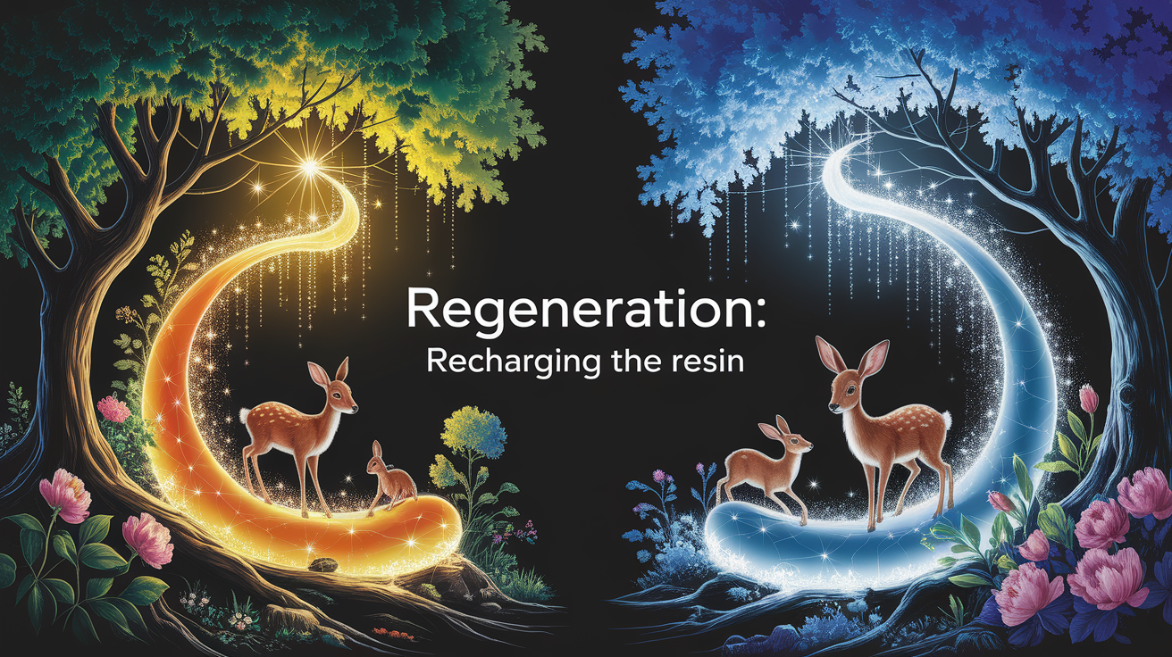 A conceptual illustration representing Regeneration: Recharging the Resin. Visualize the main ideas: . Creative but clear representation of the concept. Style: photorealistic. high quality, detailed, professional, clean composition, good lighting, sharp focus, well-composed. high quality, professional, detailed, well-composed