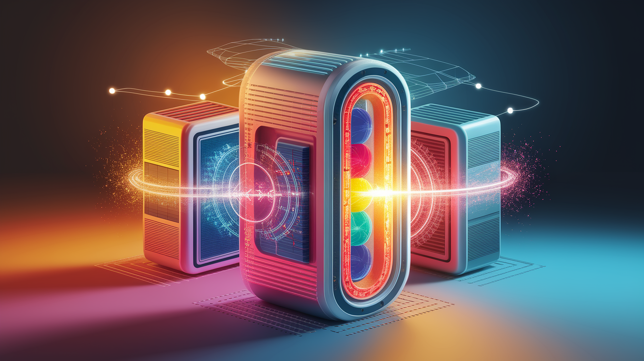 A conceptual illustration representing The Science Behind Thermoelectric Generation. Visualize the main ideas: . Creative but clear representation of the concept. Style: photorealistic. high quality, detailed, professional, clean composition, good lighting, sharp focus, well-composed. high quality, professional, detailed, well-composed