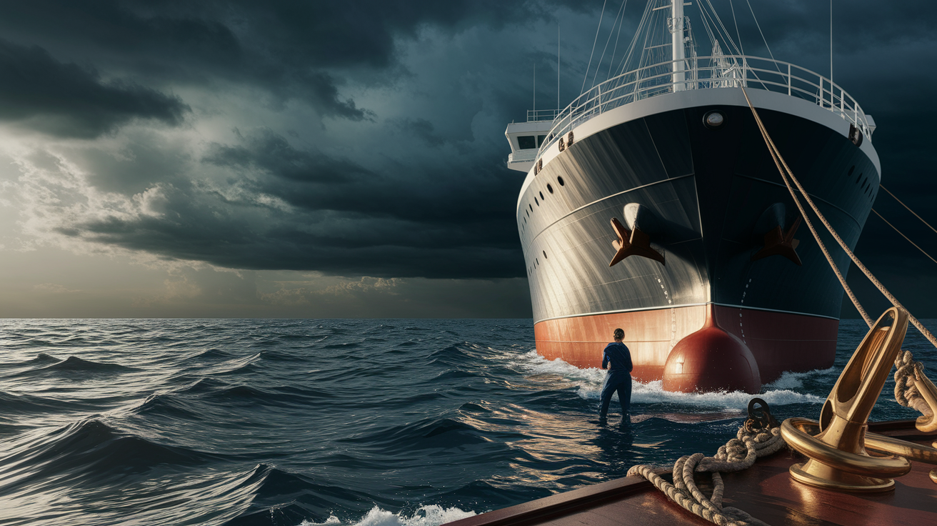 A conceptual illustration representing Anchoring Operations Before the Storm. Visualize the main ideas: . Creative but clear representation of the concept. Style: photorealistic. high quality, detailed, professional, clean composition, good lighting, sharp focus, well-composed. high quality, professional, detailed, well-composed