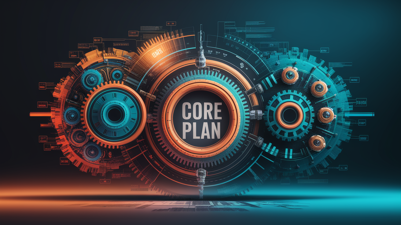 A conceptual illustration representing Core Components of the Plan. Visualize the main ideas: . Creative but clear representation of the concept. Style: photorealistic. high quality, detailed, professional, clean composition, good lighting, sharp focus, well-composed. high quality, professional, detailed, well-composed