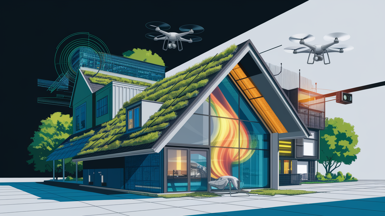 A conceptual illustration representing Key Techniques for Roof-Integrity Monitoring. Visualize the main ideas: . Creative but clear representation of the concept. Style: Visual Theme: Clean, modern aesthetic with high contrast and vibrant energy. Emphasize the intersect. high quality, detailed, professional, clean composition, good lighting, sharp focus, well-composed. high quality, professional, detailed, well-composed