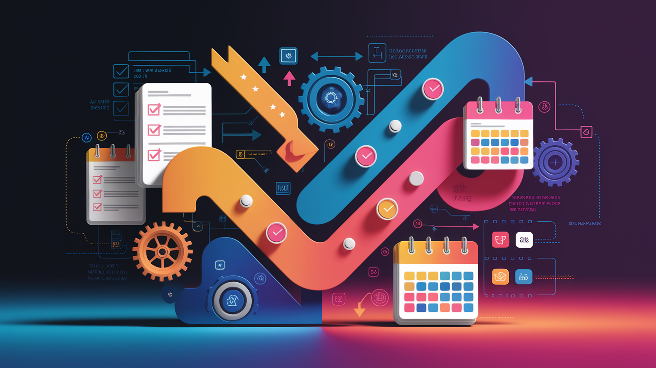 A conceptual illustration representing Best Practices and Maintenance Schedules. Visualize the main ideas: . Creative but clear representation of the concept. Style: Visual Theme: Clean, modern aesthetic with high contrast and vibrant energy. Emphasize the intersect. high quality, detailed, professional, clean composition, good lighting, sharp focus, well-composed. high quality, professional, detailed, well-composed