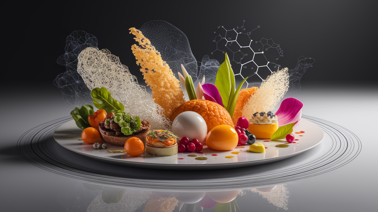 A conceptual illustration representing The Science of Texture and Taste. Visualize the main ideas: . Creative but clear representation of the concept. Style: photorealistic. high quality, detailed, professional, clean composition, good lighting, sharp focus, well-composed. high quality, professional, detailed, well-composed