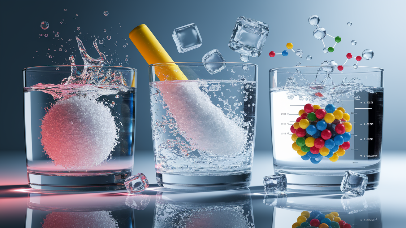 A conceptual illustration representing Colligative Properties in Action. Visualize the main ideas: . Creative but clear representation of the concept. Style: photorealistic. high quality, detailed, professional, clean composition, good lighting, sharp focus, well-composed. high quality, professional, detailed, well-composed