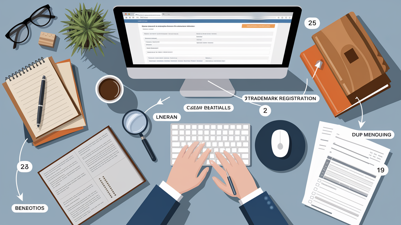 A clear, step-by-step visual illustration showing Preparing Your Materials for trademark-registration-online-step-by-step. Focus on . Include visual elements like arrows, numbered steps, or sequential flow. Professional and instructional style. Style: photorealistic. high quality, detailed, professional, clean composition, good lighting, sharp focus, well-composed. high quality, professional, detailed, well-composed