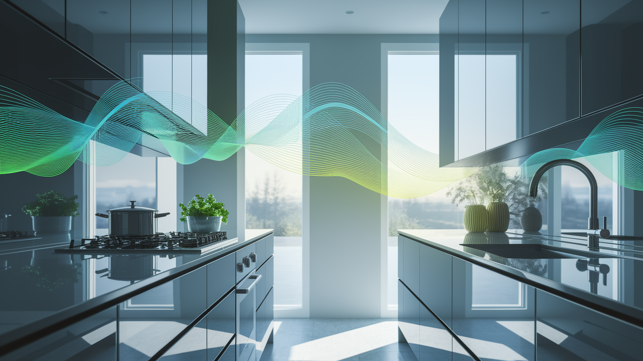 A conceptual illustration representing The Sonic Secret Behind Spotless Surfaces. Visualize the main ideas: . Creative but clear representation of the concept. Style: photorealistic. high quality, detailed, professional, clean composition, good lighting, sharp focus, well-composed. high quality, professional, detailed, well-composed