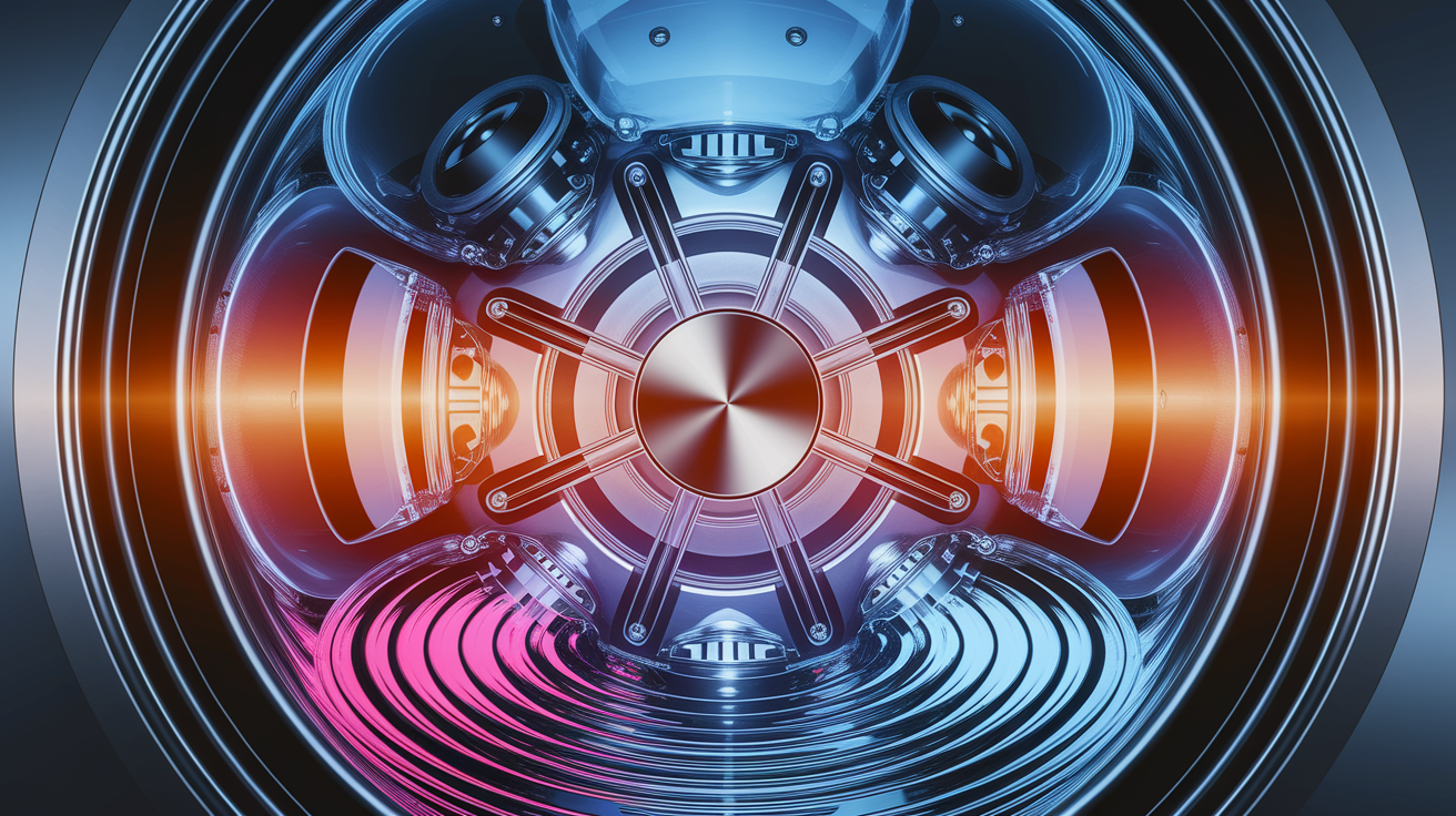 A conceptual illustration representing Inside an Ultrasonic Cleaner: Core Components. Visualize the main ideas: . Creative but clear representation of the concept. Style: photorealistic. high quality, detailed, professional, clean composition, good lighting, sharp focus, well-composed. high quality, professional, detailed, well-composed