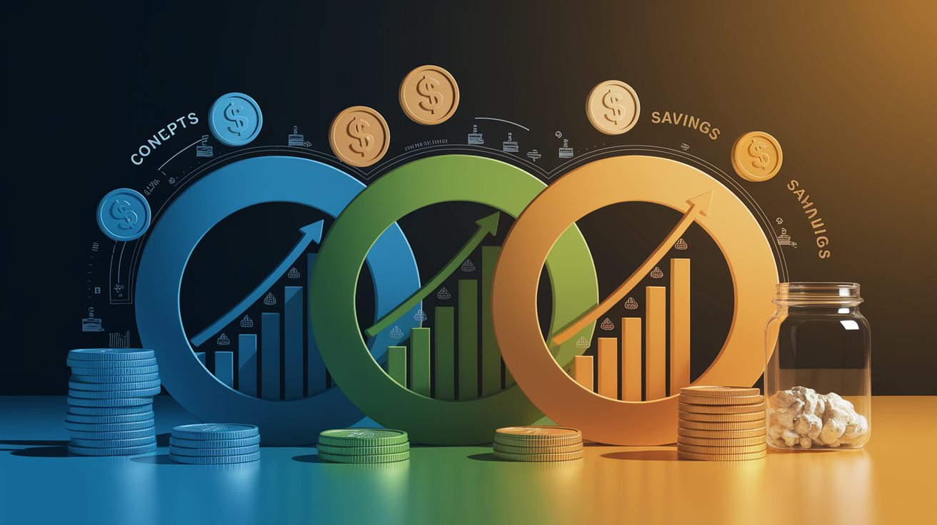 A conceptual illustration representing Cost, Incentives, and Savings. Visualize the main ideas: . Creative but clear representation of the concept. Style: Visual Theme: Clean, modern aesthetic with high contrast and vibrant energy. Emphasize the intersect. high quality, detailed, professional, clean composition, good lighting, sharp focus, well-composed. high quality, professional, detailed, well-composed